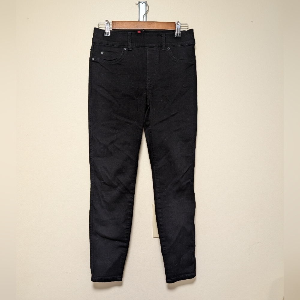Spanx Pull On Skinny Jeans Black Stretch Denim Petite Small